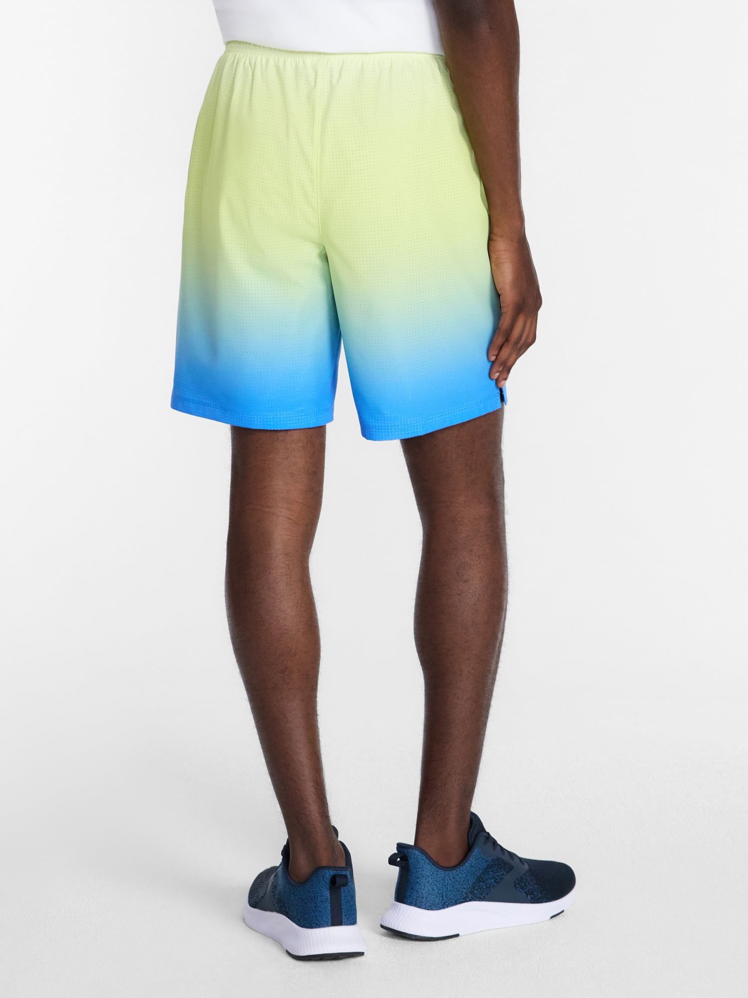 Athletic Works Men's and Big Men's Active Ombre Perforated Woven Performance Shorts, 7" Inseam, Sizes XS-5XL