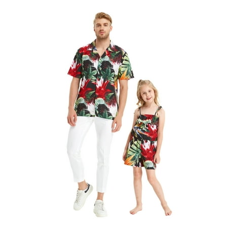 

Matchable Hawaiian Luau Father Daughter Girl Jumpsuit Romper in Tropical Twilight Girl 8