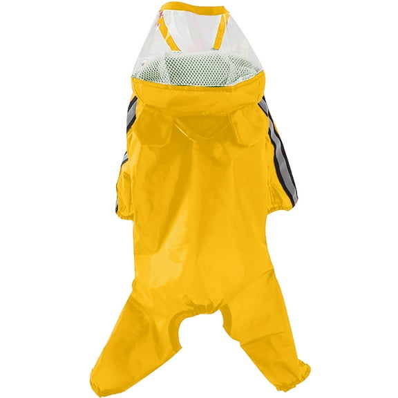 ORMARKET_Pet Dog Raincoat, Waterproof Windproof Rain Jacket, for Small Medium Large Extra Large Dogs, Reflective Breathable Full-Body Coverage Dry Suit(Yellow,3XL)