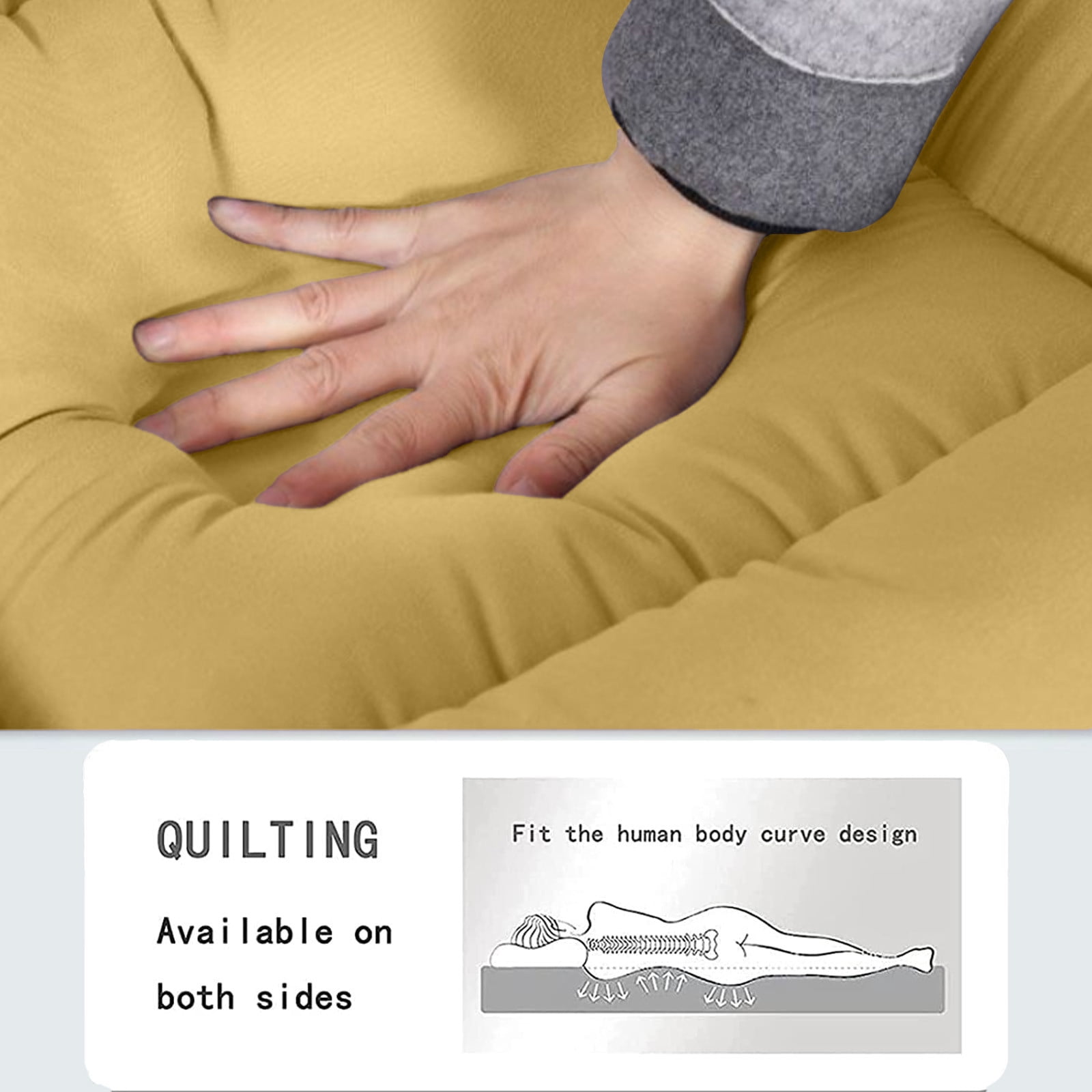 YHAICO Twin Mattresses Pressure Relief Mattress A Class Fiber Mattress Student Bed Tatami 3D Thickened Mattress 90x200cm Yellow