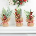 thumbnail image 6 of Jierger 11.02 Inch Tiny Christmas Tree – Linen Small Artificial Tree with Realistic Needles for Indoor and Outdoor Decor Home Ornaments Collectible Christmas Trees Decorations, 6 of 9