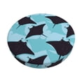 thumbnail image 2 of Round Bar Stool Seat Covers, cool stingray Mint green Elastic Round Chair Cover Stool Seat Slipcover Bar Stool Cushions Round Pad for 12-14 inch, 2 of 7