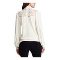 thumbnail image 2 of RALPH LAUREN Womens Ivory Lace Long Sleeve Mandarin Collar Sweater Size: M, 2 of 4
