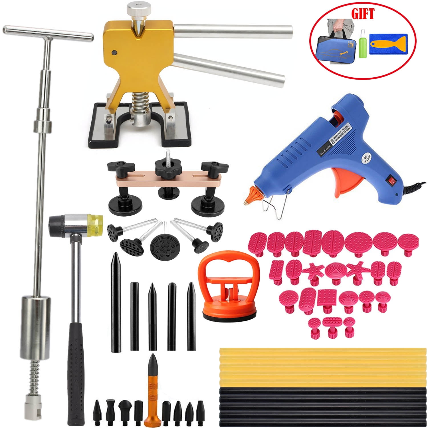 Dent Puller Kits Pops a Dent LifterBridge Puller Hot Melt Glue Gun Pro