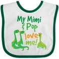 thumbnail image 3 of Inktastic Mimi and Pop Love Me Grandson Dinosaur Boys Baby Bib, 3 of 4