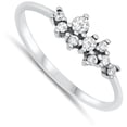 thumbnail image 4 of White Cubic Zirconia Cluster Romance Ring .925 Sterling Silver Band Jewelry Female Male Size 4, 4 of 4