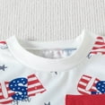 thumbnail image 6 of Bysome Toddler Boy Outfit Size 18 Months-24 Months Independence Day 4 Of July Short Sleeve Cartoon Prints T Shirt Tops Shorts Outfits White Boy Outfit Set, 6 of 7