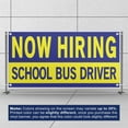 thumbnail image 3 of Now Hiring School Bus Drivers 13 oz Heavy Duty Vinyl Banner School Bus Driver Jobs Available Help Wanted Sign for Advertising Indoor/Outdoor Single-Sided with Metal Grommets (3x5 ft, Bl & Ye), 3 of 6