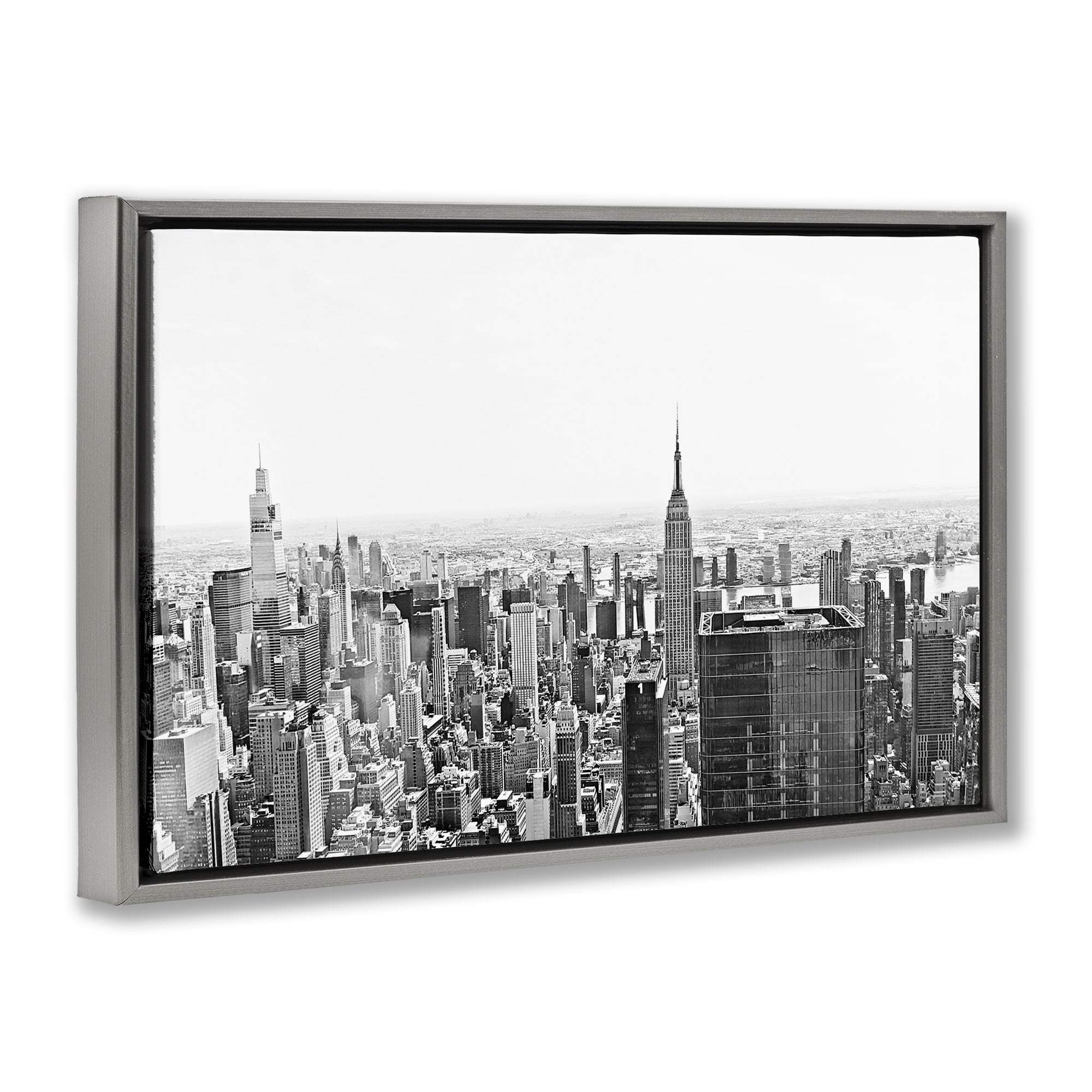 Stupell Industries New York City Scape View Gray Framed Floater Canvas Wall Art, design by Kali Wilson