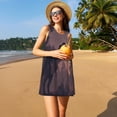 thumbnail image 3 of Easygdp Dinosaur Moonlit Forest para Vestido Transpirable de Mujer, Vestido Suelto de Manga Corta con Pliegues y Bolsillos para el Verano, 3 of 7