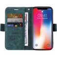 thumbnail image 2 of iPhone Xs MAX Wallet Case,PU Leather Folio Kickstand Card Slots Cover for iPhone Xs MAX,Book Folding Flip Case with Detachable Wrist Strap,Protective Cover for iPhone Xs MAX,Green, 2 of 12