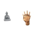 thumbnail image 1 of Escultura de mano de Buda en miniatura con de amantes, coleccionable para decoración de patio y jardín., 1 of 8