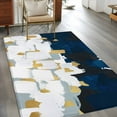 thumbnail image 3 of Blue White Area Rug 4x6 Washable Rug Non Slip Gold Graffiti Painting Art Retro Country Large Area Rug Indoor Floor Carpet for Entryway Bedroom Kitchen Living Room Home Office Dining Room Nursery, 3 of 8