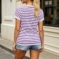 thumbnail image 5 of Neewe Womens Summer Tops Short Sleeve Casual Shirts Striped Tee Trendy 2026 Basics V Neck Tshirt, 5 of 5