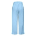 thumbnail image 5 of Womens Casual Palazzo Pants Wide Leg Elastic Waist Trousers with Drawstring, 5 of 5