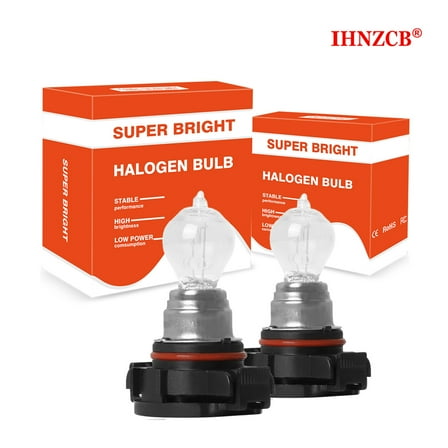 IHNZCB  5202/PS24W Halogen Fog Lightulbs 3400K White Auto Lights Universal for Most Cars, Trucks, SUVs (White)