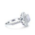 thumbnail image 7 of Art Deco Solitaire Accent Cushion Wedding Engagement Ring CZ 925 Sterling Silver, 7 of 7