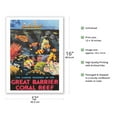 thumbnail image 2 of Queensland Australia - The Marine Wonders of the Great Barrier Coral Reef - Vintage Travel Poster by Percy Trompf c.1933 - Bamboo Fine Art 290gsm Paper (Unframed) 12x16in, 2 of 4