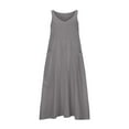 thumbnail image 5 of ZHUGeLI Women's Summer Dresses Cotton and Linen Dress Long Sleeveless Solid Color Dress with Pocket Skirt, 5 of 6