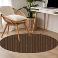 thumbnail image 4 of Dark Brown Rattan Round Area Rug 3Ft Washable Small Circle Rugs for Kitchen Entryway, Vintage Abstract Wicker Texture Non-Slip Carpet Floor Mats Indoor Outdoor Carpet Runner Aesthetic Home Decor, 4 of 8
