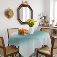 thumbnail image 3 of Turquoise Grey Ombre Table Cloth Waterproof Tablecloths, Modern Abstract Art Gradient Tablecloth Dining Table Cover for Kitchen Party Tabletop Outdoor, Square Tablecloth 60x60 Inch, 3 of 9