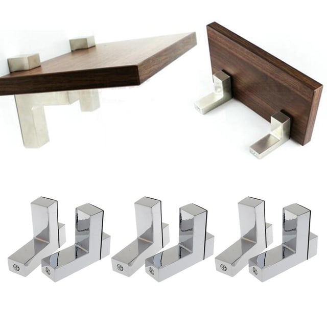 6x Abrazadera de para estante de para estantes de / de 3cm Montaje en pared perfecl Soporte de estante Soporte de pared
