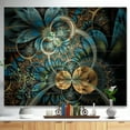 thumbnail image 2 of Designart 'Symmetrical Gold Blue Fractal Flower' Abstract Print on Natural Pine Wood, 2 of 5