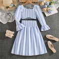 thumbnail image 2 of Afdoent Kid Girls Clothes Kids Stylish Striped Long Sleeve Top With Skirt Two Piece Outfit For Girls Autumn Fall Outfits 7-8 Years, 2 of 9