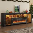 thumbnail image 6 of Blotout Fireplace TV Stand for 95/100''TV with 50'' Fireplace, 94.5'' Modern LED Entertainment Center with Overheat Protection, Adjustable Shelves, 2 Tier Fireplace Console for Living Room, Bedroom, 6 of 8
