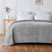 Mainstays Super Soft Polyester Plush Blanket, Light Gray, Full/Queen 90"X90", Suitable for Adult