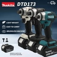 thumbnail image 6 of Makita 18V LXT Cordless Impact Driver DTD173 Brushless Electric Drill Driver Wood/Bolt/Rack/T2-Mode Dual LED Light 180 N m ,Bare Tool -  Red, 6 of 22