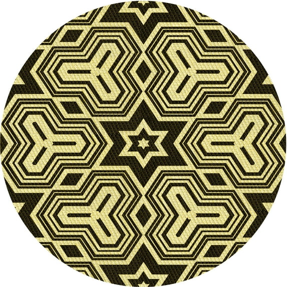 Ahgly Company Machine Washable Indoor Round Transitional Midnight Gray Area Rugs, 7' Round