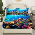 thumbnail image 3 of Erosebridal Sealife Octopus Sheet Set Twin,Marine Animal Bedding Sets Twin Size,Sea Room Decorative,Breathable,3pcs, 3 of 7