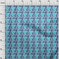 thumbnail image 3 of oneOone Cotton Jersey Turquoise Blue Fabric Tropical Leaf Dress Material Fabric Print Fabric By The Yard 58 Inch Wide, 3 of 4