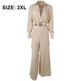 thumbnail image 2 of Mono elegante de manga larga para mujer, sexy, con cuello en V, informal, pantalones largos de pierna ancha Adepaton BST3003118-5, 2 of 6