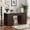 Brown, variant on AHB 58-Inch Executive Desk, Farmhouse Computer Desk with Drawers and Storage Cabinet, Wooden Home Office Desk Workstation, Study Writing Desks, White & Brown