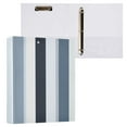 thumbnail image 3 of Contrast Striped Pattern 12.4x10.6in PVC Round Ring Binders, 2-Pack, D-Ring 3-Hole, Metal Clip, 3 of 10