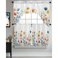 thumbnail image 3 of Spring Floral Swag Valance and Tier Curtains 36'' Length Set, Watercolor Elegant Summer Botanical Light Filtering Kitchen Curtains, Tier Curtain Valances for Bathroom/Living Room/Bedroom/Café, 3 of 6
