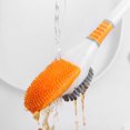 thumbnail image 3 of Nuevo juego de escobillas de silicona para inodoro, lindo pato de buceo, suelo, montado en la pared, mango largo, baño, limpieza profunda, accesorios TPR JFHHH pequeña, 3 of 3