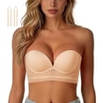 thumbnail image 2 of Afdoent Bras for Women Back Bras U Shaped Design with Large Back Area Soft Underwire Support Everyday Bra, 2 of 4