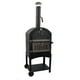 thumbnail image 1 of Ilios Innova | Horno Vesuv para Pizza de Carbón y Leña, con Piedra Cordierita, Termómetro y Chimenea, Asador Ahumador de Acero con Ruedas y Parrilla, 1 of 9