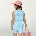 thumbnail image 5 of Summer Clothes for Child Girls Size 7 Cute Two Piece Outfits Activewear Casual Sleeveless Tee Top and Y2K Shorts Clothing Sets Light Blue 9-10 Years, 5 of 7