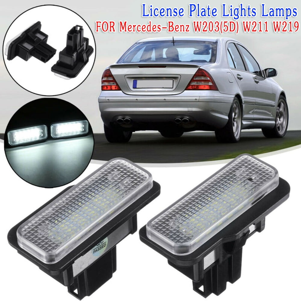 Pair FULL LED License Plate Lights Replacement Lamps W211 W219 R171