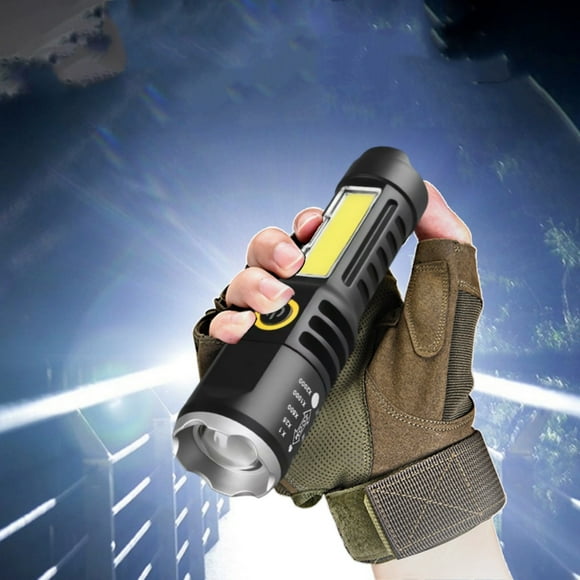 Huge Savings,LED Flashlight,1000 Lumens Super Bright Flashlight, Zoomable, Rechargeable Flashlight With 4 Modes,, Powerful Handheld Flashlight,PENDANE,Black