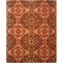 SAFAVIEH Wyndham Louise Medallion Wool Runner Rug, Cinnamon, 2'3" x 9'