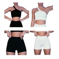 thumbnail image 3 of Soidarity 2 piezas de trajes de ejercicio de cintura alta a prueba de golpes pantalones cortos transpirables a prueba de sudor con tops cortos de Type2 NO2, 3 of 6