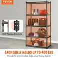 thumbnail image 2 of Storage Shelving Unit, 5-Tier Adjustable, 2000 lbs Capacity, Heavy Duty Metal Garage Organizer Rack, Black, 36" L x 18" W x 72" H for Kitchen, Pantry, Basement, Laundry, Bathroom, 2 of 6
