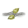 thumbnail image 4 of White Sterling Silver Ring Band Gemstone Yellow Diamond Peridot Green, 4 of 5
