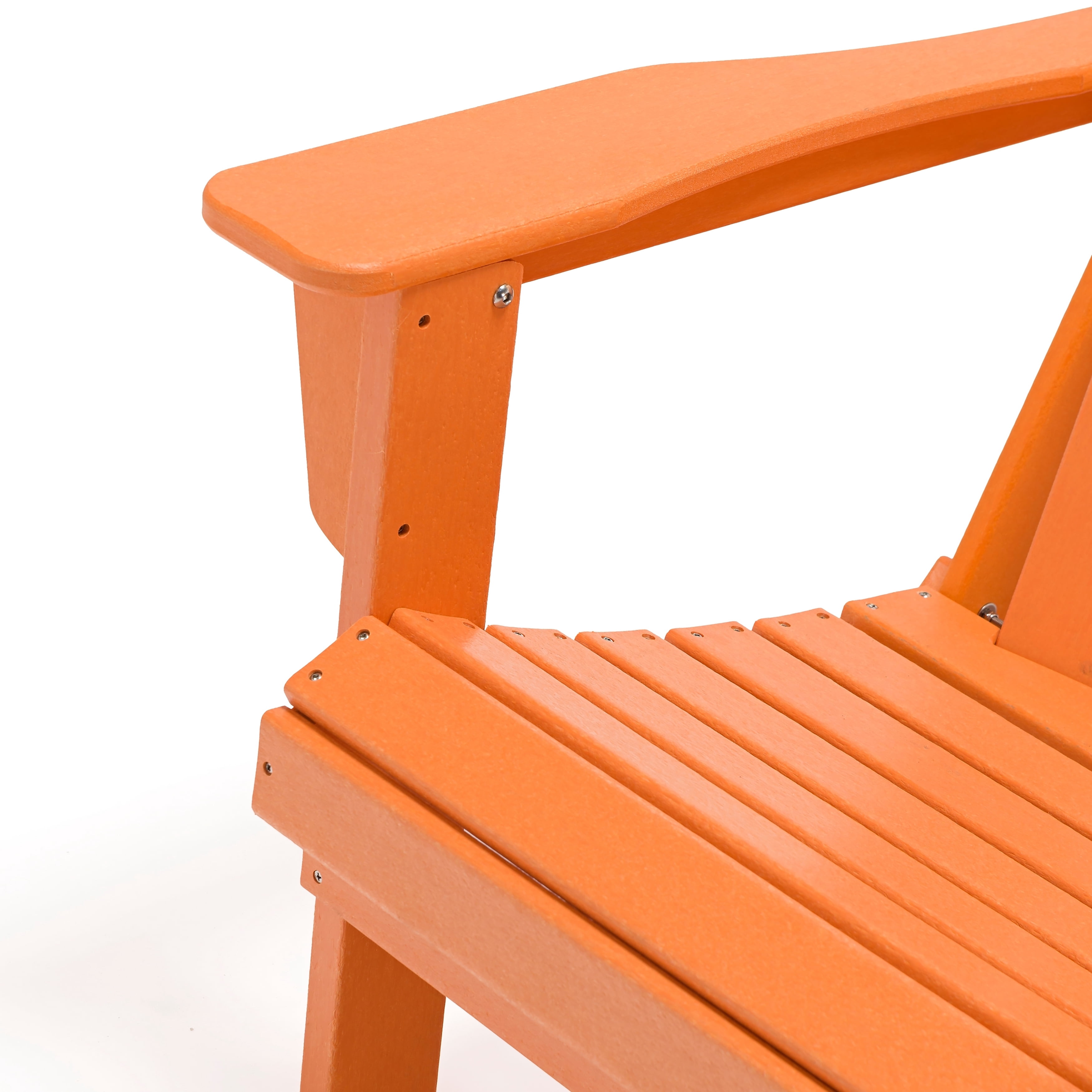 Braxton Folding Plastic Adirondack Chair, Orange