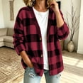 thumbnail image 3 of Perfectbot Women's Plaid Soft Fleece Cardigan Jacket Button Down Fuzzy Sherpa Warm Outerwear for Fall & Winter, 3 of 8